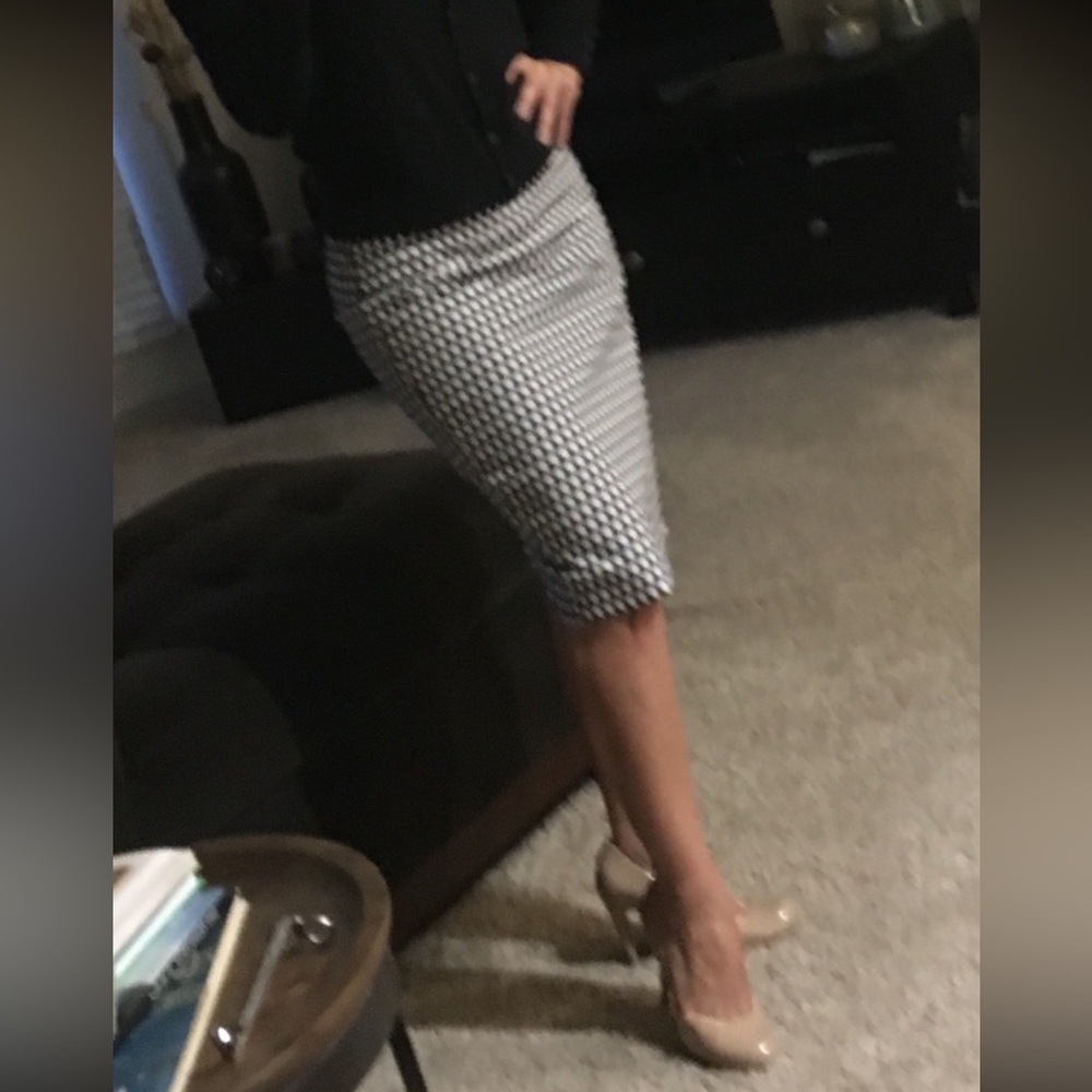 Banana Republic Black and White High Waisted Pencil Skirt